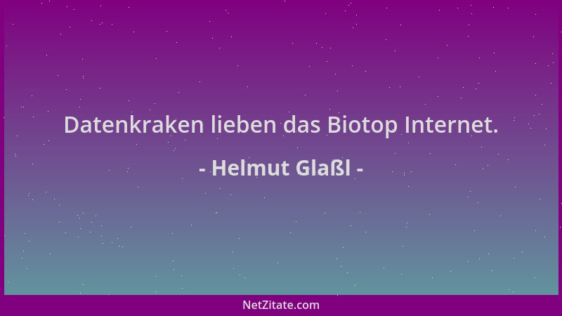 Helmut Glaßl - Datenkraken lieben das Biotop Internet....