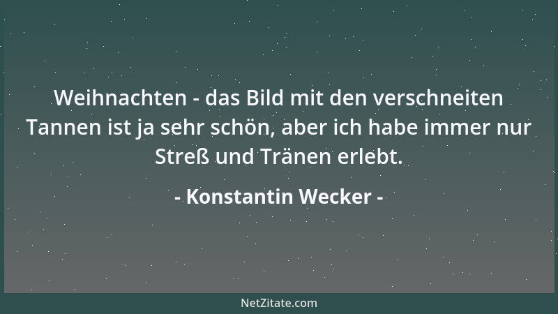 Konstantin Wecker - Weihnachten - das Bild mit den verschneiten Tannen ist ja sehr schön, aber ich habe immer nur Streß und...