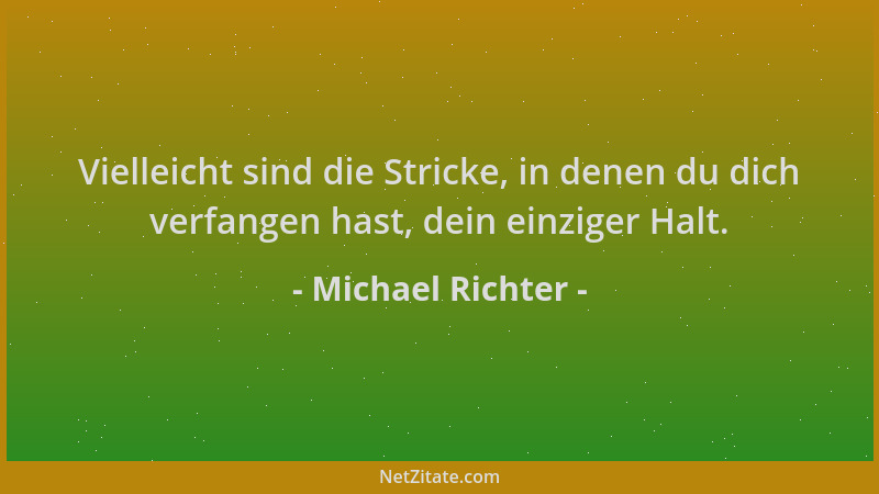 Michael Richter - Vielleicht sind die Stricke, in denen du dich verfangen hast, dein einziger Halt....