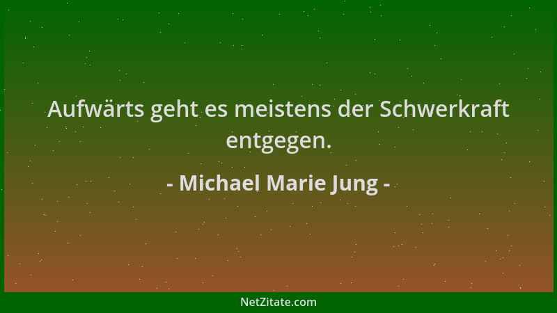 Michael Marie Jung - Aufwärts geht es meistens der Schwerkraft entgegen....
