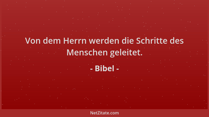 Bibel - Von dem Herrn werden die Schritte des Menschen geleitet....
