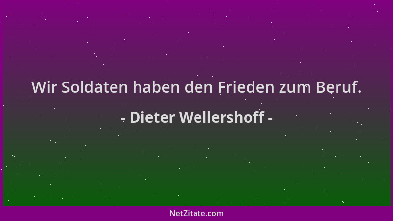 Dieter Wellershoff - Wir Soldaten haben den Frieden zum Beruf....
