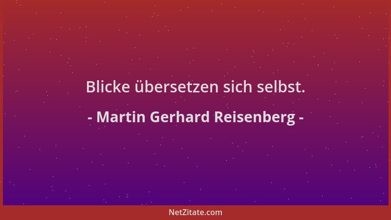 Martin Gerhard Reisenberg - Blicke übersetzen sich selbst....