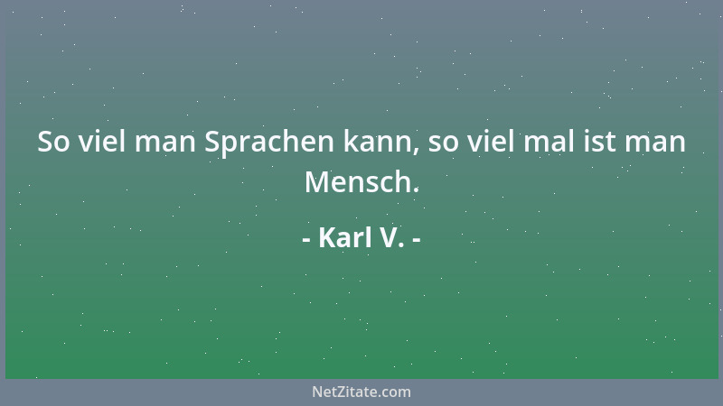 Karl V. - Zu wenig geben heißt: verschwenden....