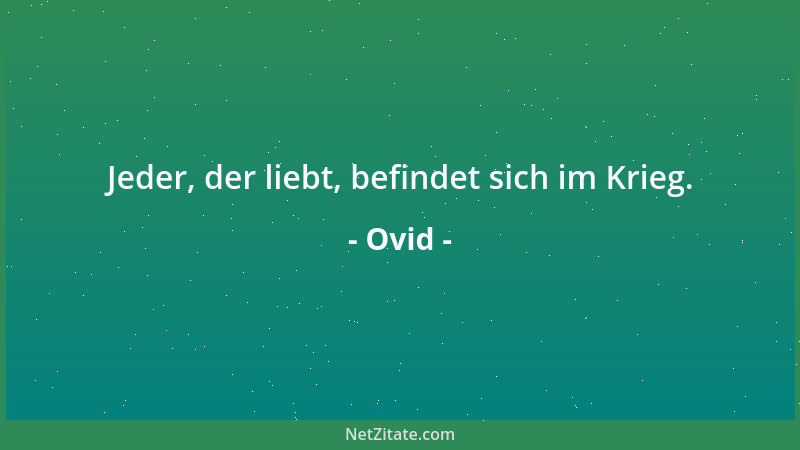 Ovid - Jeder, der liebt, befindet sich im Krieg....