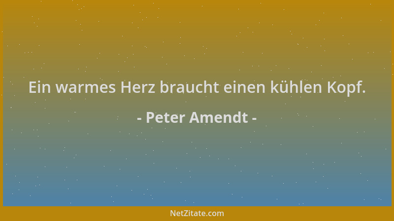 Peter Amendt - Ein warmes Herz braucht einen kühlen Kopf....