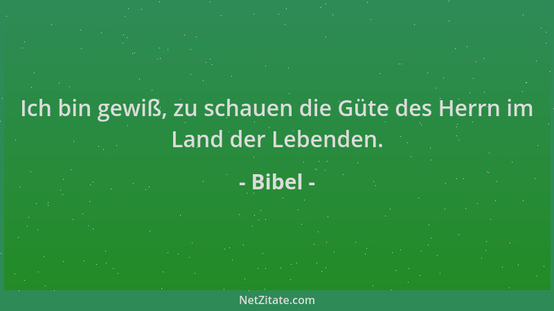 Bibel - Ich bin gewiß, zu schauen die Güte des Herrn im Land der Lebenden....