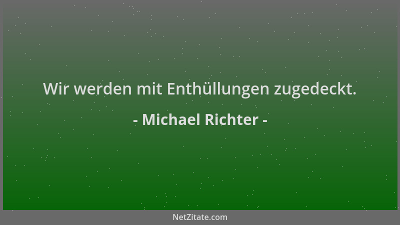Michael Richter - Wir werden mit Enthüllungen zugedeckt....