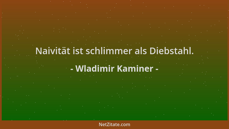 Wladimir Kaminer - Naivität ist schlimmer als Diebstahl....
