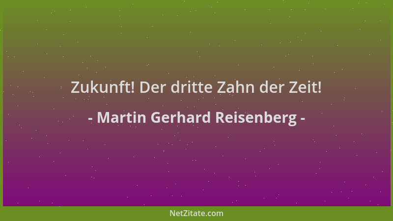 Martin Gerhard Reisenberg - Zukunft! Der dritte Zahn der Zeit!...