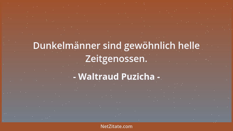 Waltraud Puzicha - Dunkelmänner sind gewöhnlich helle Zeitgenossen....