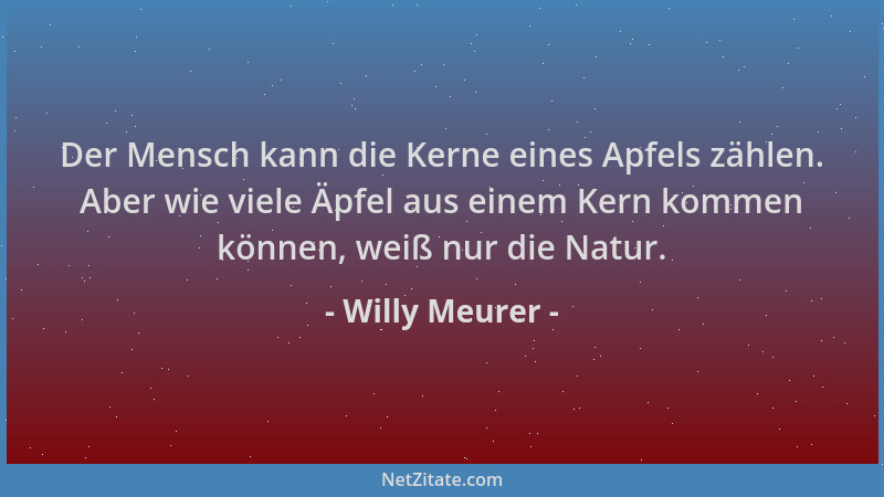 Willy Meurer - Der Mensch kann die Kerne eines Apfels zählen. Aber wie viele Äpfel aus einem Kern kommen können, weiß nur d...