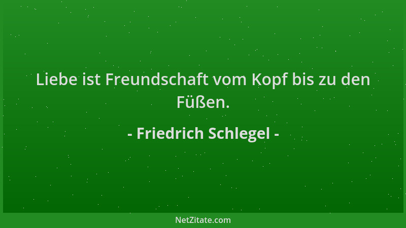 Friedrich Schlegel - Liebe ist Freundschaft vom Kopf bis zu den Füßen....