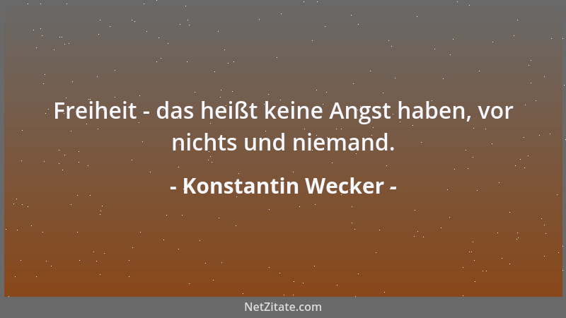 Konstantin Wecker - Freiheit - das heißt keine Angst haben, vor nichts und niemand....