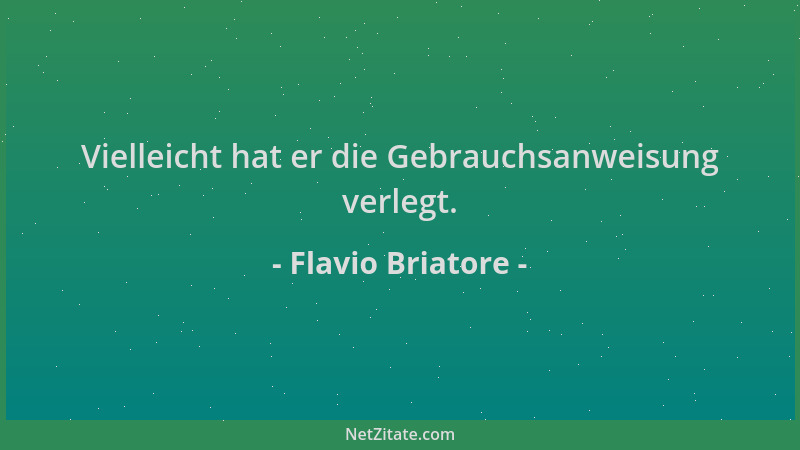 Flavio Briatore - Vielleicht hat er die Gebrauchsanweisung verlegt....