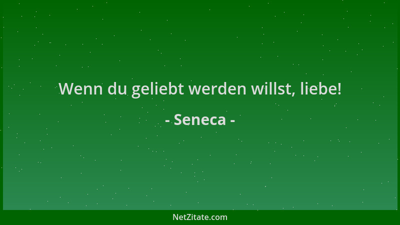 Seneca - Wenn du geliebt werden willst, liebe!...