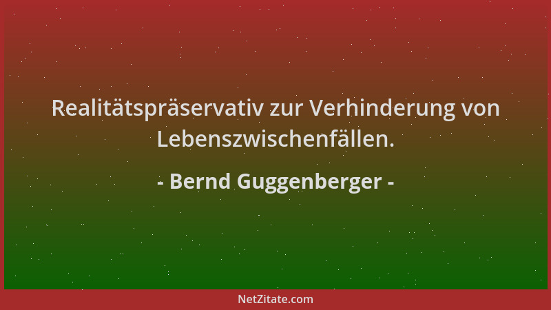 Bernd Guggenberger - Realitätspräservativ zur Verhinderung von Lebenszwischenfällen....