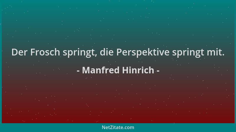 Manfred Hinrich - Der Frosch springt, die Perspektive springt mit....