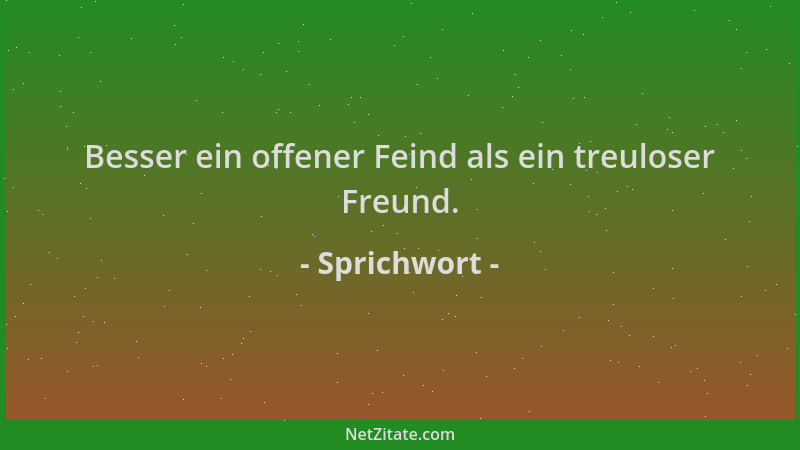 Sprichwort - Besser ein offener Feind als ein treuloser Freund....