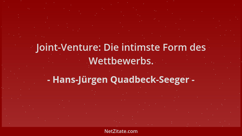 Hans-Jürgen Quadbeck-Seeger - Joint-Venture: Die intimste Form des Wettbewerbs....