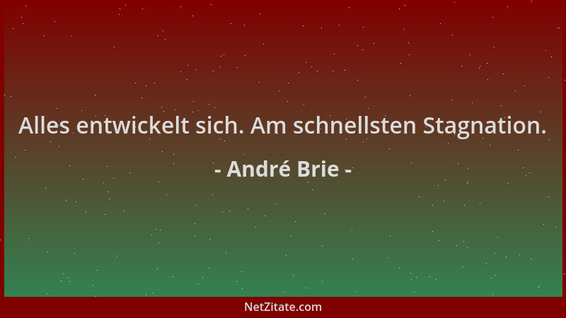 André Brie - Alles entwickelt sich. Am schnellsten Stagnation....