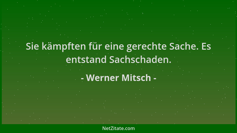 Werner Mitsch - Sie kämpften für eine gerechte Sache. Es entstand Sachschaden....