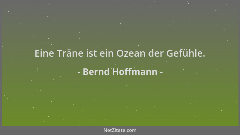 Bernd Hoffmann - Eine Träne ist ein Ozean der Gefühle....
