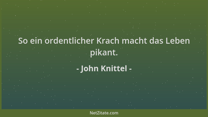 John Knittel - So ein ordentlicher Krach macht das Leben pikant....