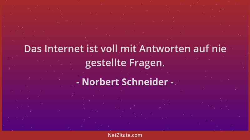 Norbert Schneider - Das Internet ist voll mit Antworten auf nie gestellte Fragen....