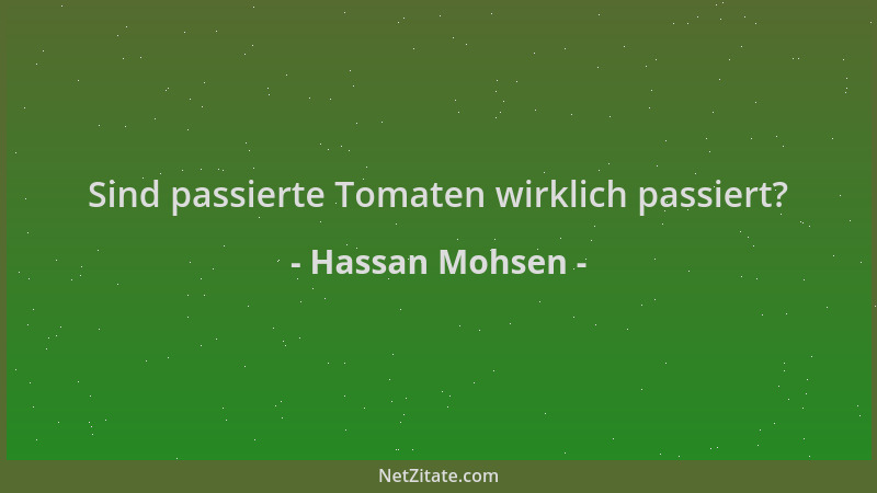Hassan Mohsen - Sind passierte Tomaten wirklich passiert?...
