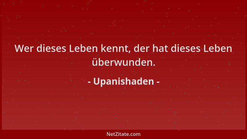 Upanishaden - Wer dieses Leben kennt, der hat dieses Leben überwunden....