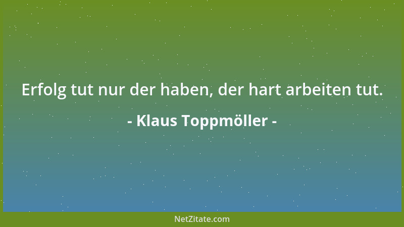 Klaus Toppmöller - Ein Frühling macht noch keinen Sommer....