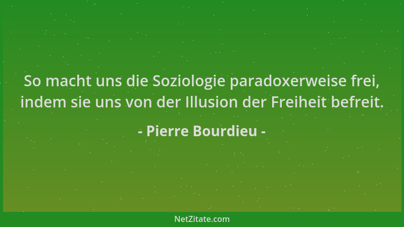 Pierre Bourdieu - So macht uns die Soziologie paradoxerweise frei, indem sie uns von der Illusion der Freiheit befreit....