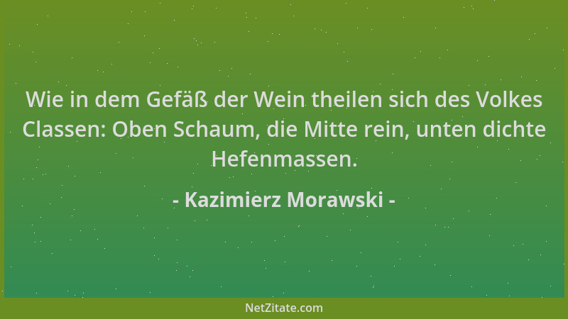 Kazimierz Morawski - Wie in dem Gefäß der Wein theilen sich des Volkes Classen: Oben Schaum, die Mitte rein, unten dichte H...