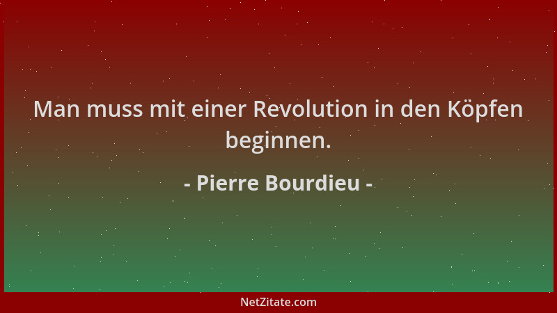 Pierre Bourdieu - Man muss mit einer Revolution in den Köpfen beginnen....