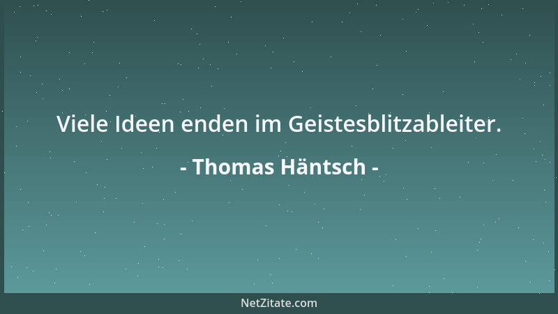 Thomas Häntsch - Viele Ideen enden im Geistesblitzableiter....