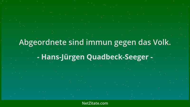 Hans-Jürgen Quadbeck-Seeger - Abgeordnete sind immun gegen das Volk....