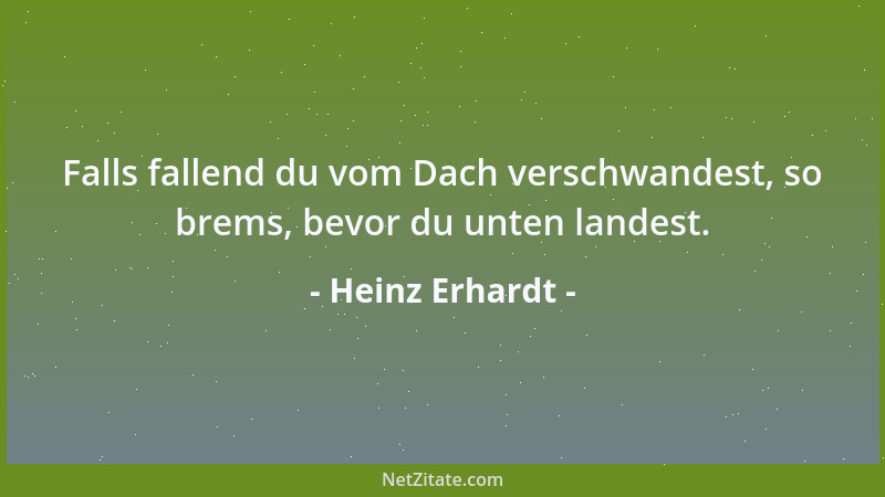 Heinz Erhardt - Falls fallend du vom Dach verschwandest, so brems, bevor du unten landest....