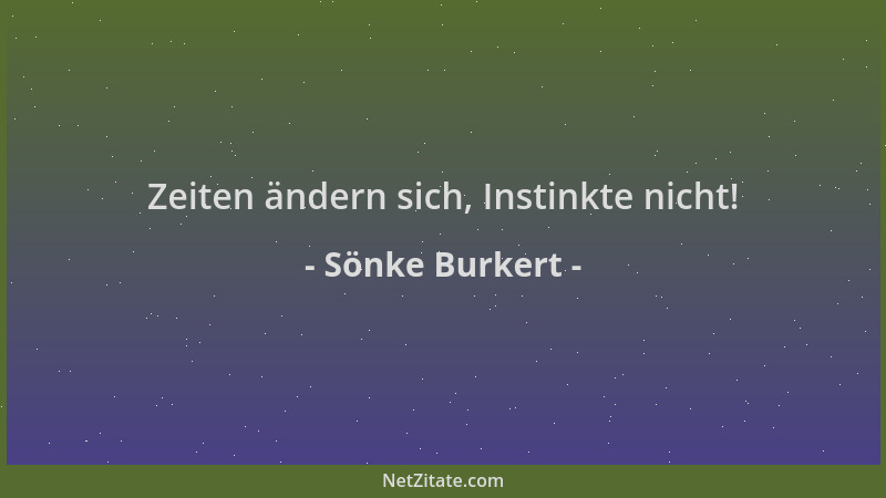 Sönke Burkert - Zeiten ändern sich, Instinkte nicht!...
