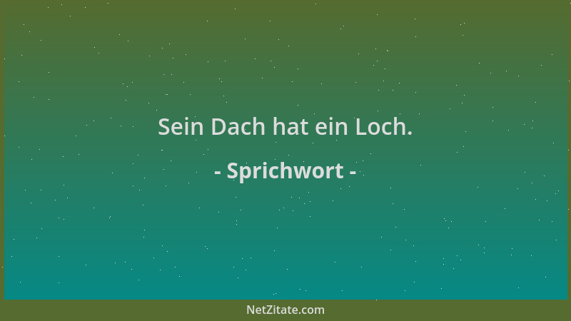 Sprichwort - Sein Dach hat ein Loch....