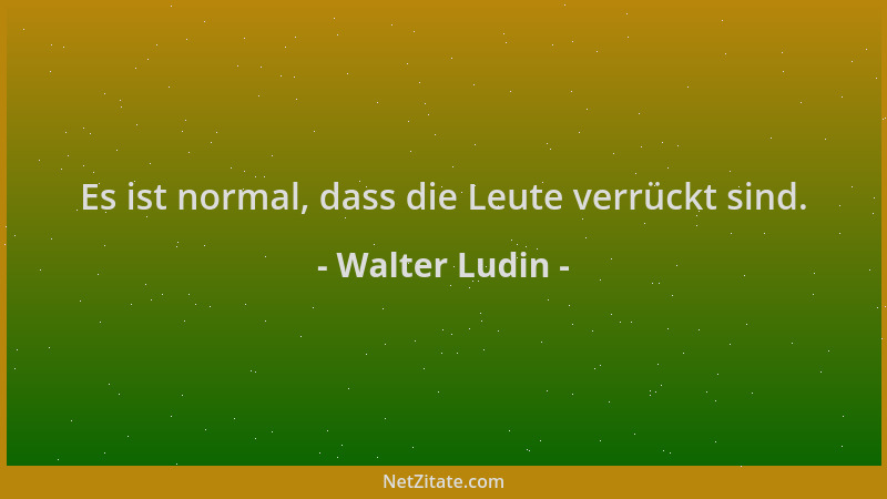 Walter Ludin - Es ist normal, dass die Leute verrückt sind....