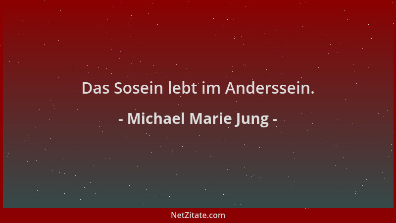 Michael Marie Jung - Das Sosein lebt im Anderssein....