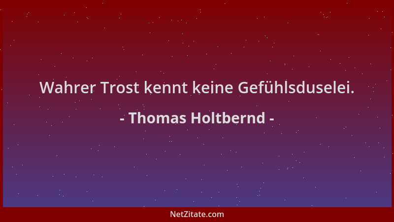 Thomas Holtbernd - Wahrer Trost kennt keine Gefühlsduselei....