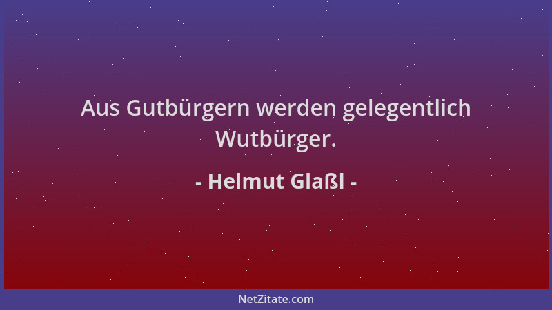 Helmut Glaßl - Aus Gutbürgern werden gelegentlich Wutbürger....