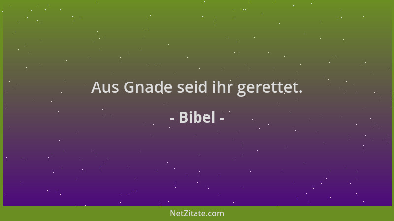 Bibel - Aus Gnade seid ihr gerettet....