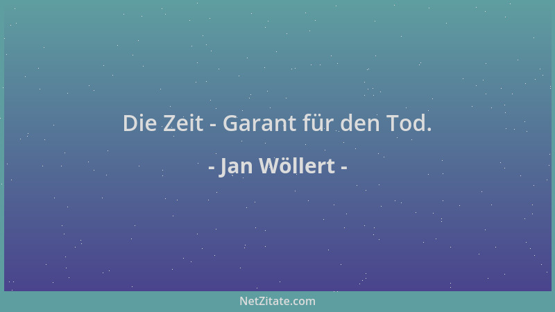 Jan Wöllert - Die Zeit - Garant für den Tod....