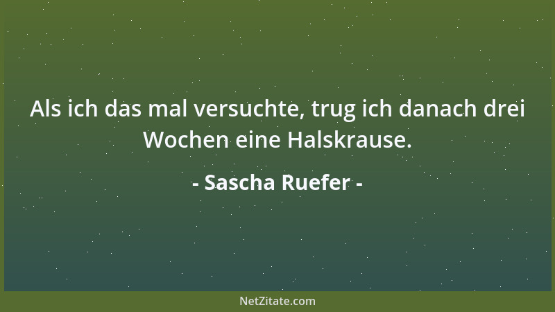 Sascha Ruefer - Zum Glück gibt es noch solche vorgezogenen Finalspiele, die versprechen was sie halten....