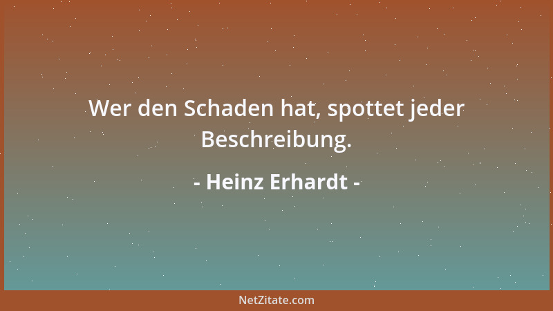 Heinz Erhardt - Wer den Schaden hat, spottet jeder Beschreibung....