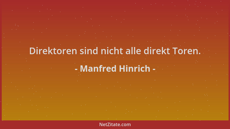 Manfred Hinrich - Direktoren sind nicht alle direkt Toren....