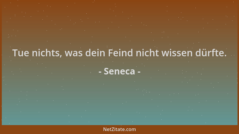 Seneca - Tue nichts, was dein Feind nicht wissen dürfte....